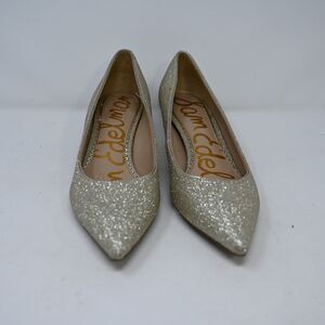 Sam Edelman Danna Jute Glam Mesh Gold Stiletto Heels 7